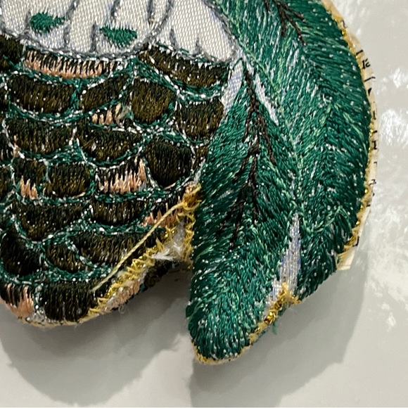 Vintage Eaton 1994 Ltd Embroidered Christmas Ornament. Pine cone shaped no box - Picture 2 of 12